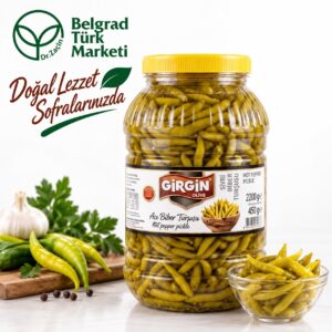 Girgin Pickled Green Peppers — Net 2.2 kg (Gross 4.5 kg)