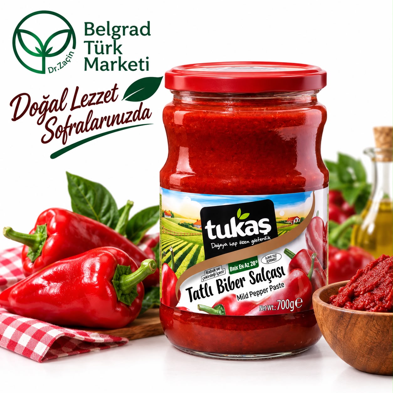 Tukaş Tatlı Biber Salçası 700 g
